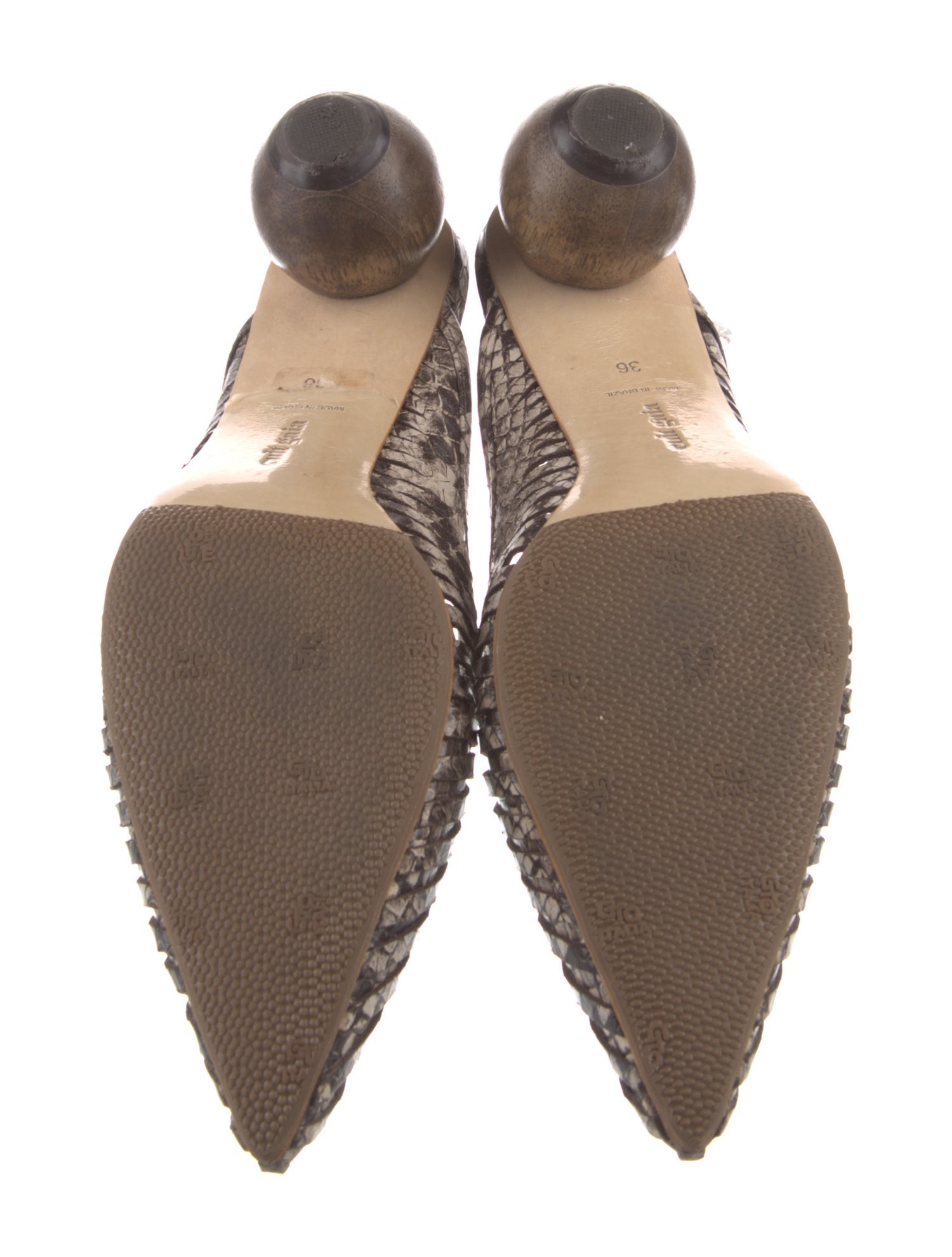 Cult Gaia Leather Animal Print Flats