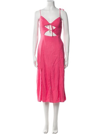 Cult Gaia Linen Knee-Length Dress