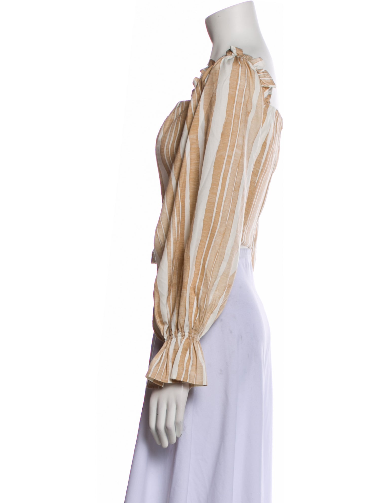 Cult Gaia Striped Square Neckline Blouse