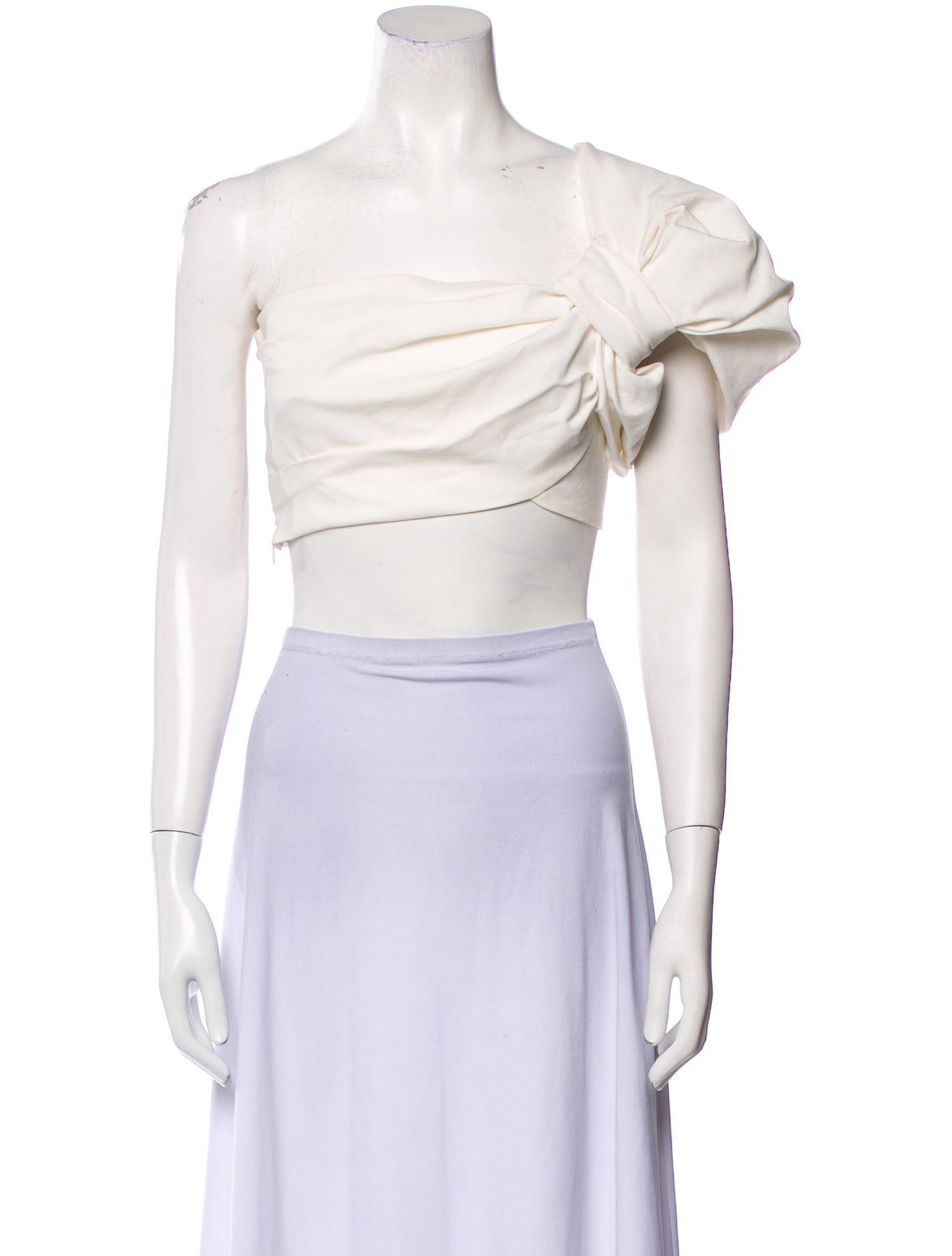 Cult Gaia Square Neckline Short Sleeve Crop Top