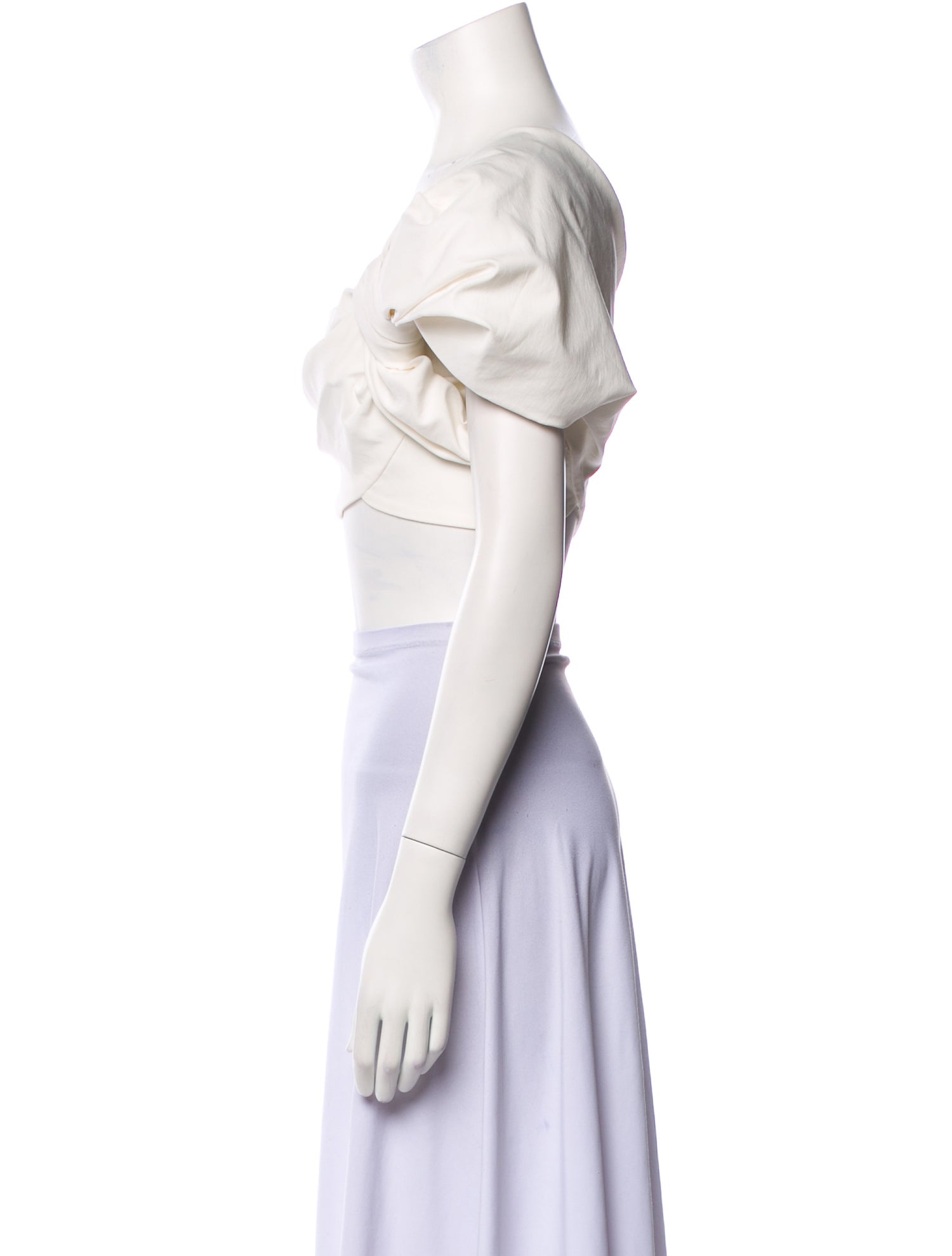 Cult Gaia Square Neckline Short Sleeve Crop Top