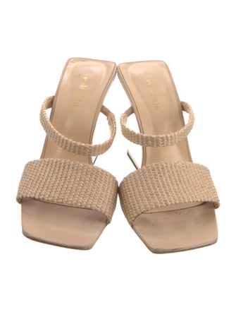 Cult Gaia Leather Whipstitch Trim Slides