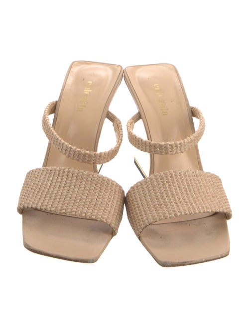 Cult Gaia Leather Whipstitch Trim Slides