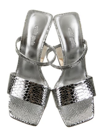 Cult Gaia Leather Cutout Accent Slides