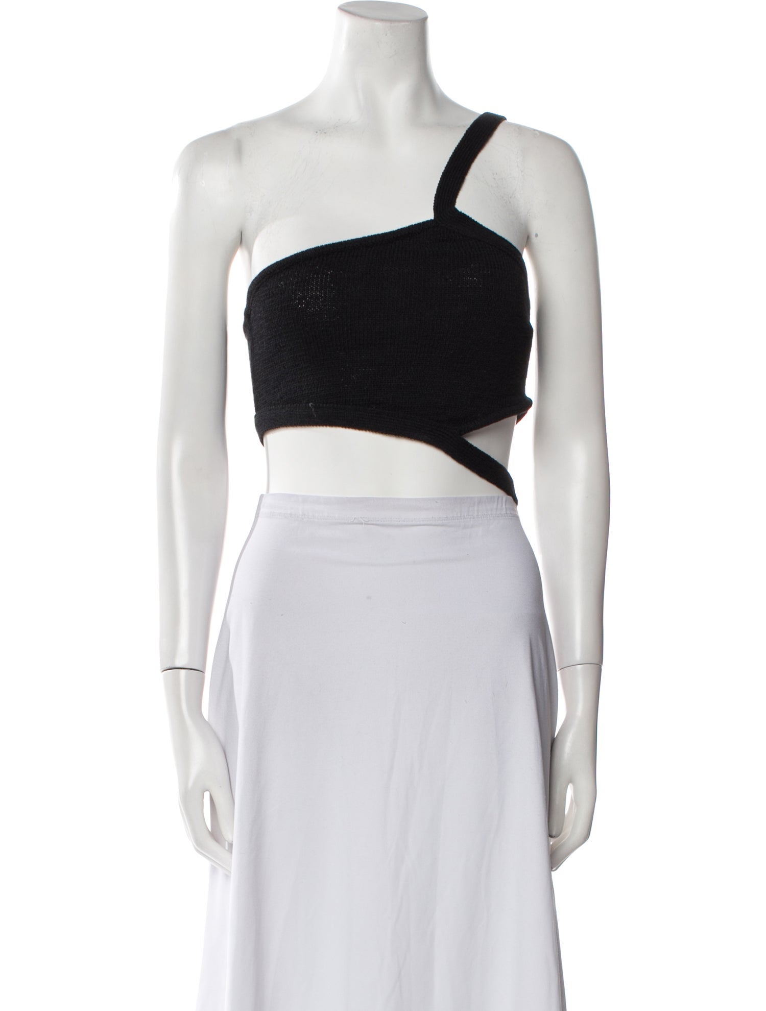 Cult Gaia One-Shoulder Sleeveless Crop Top