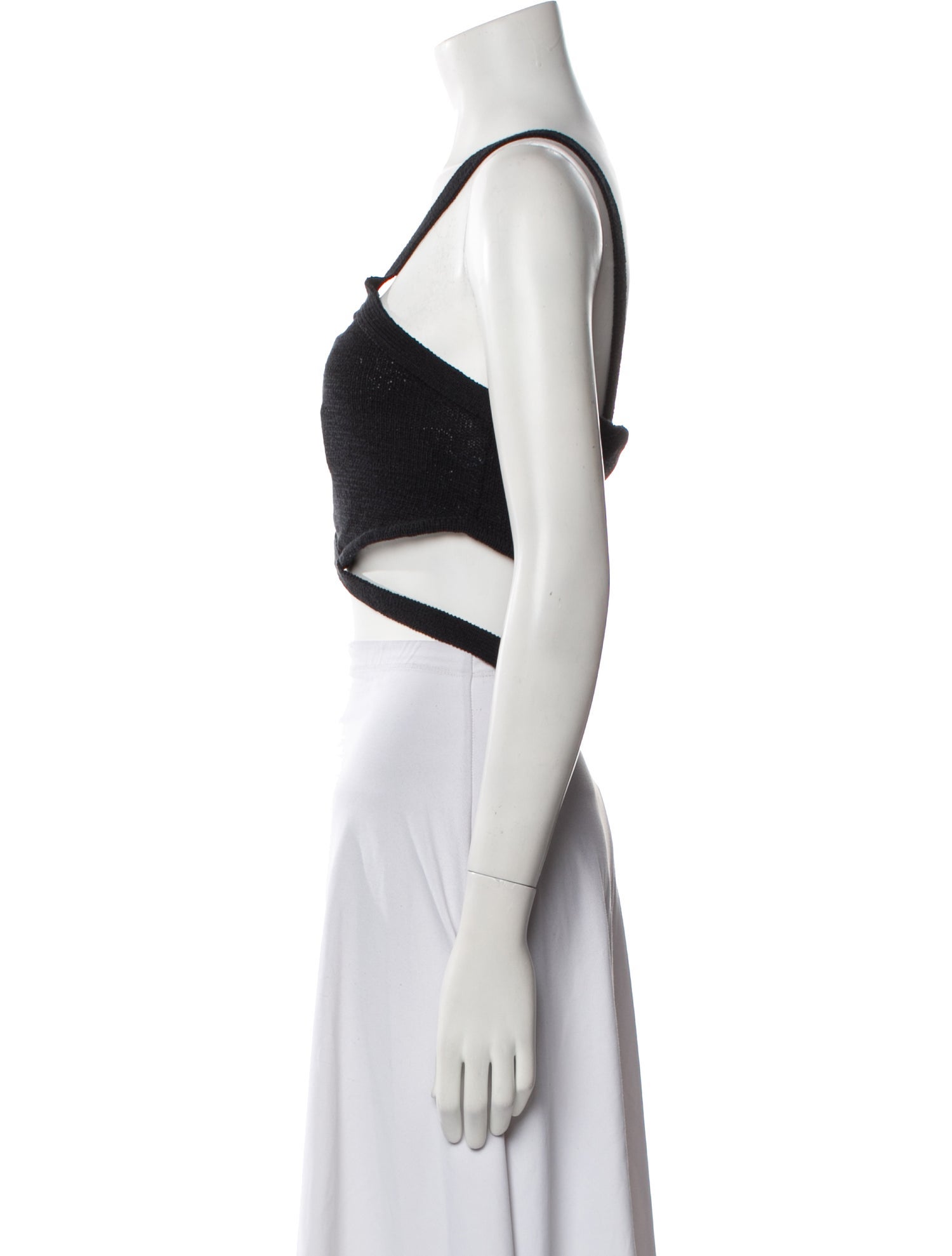 Cult Gaia One-Shoulder Sleeveless Crop Top