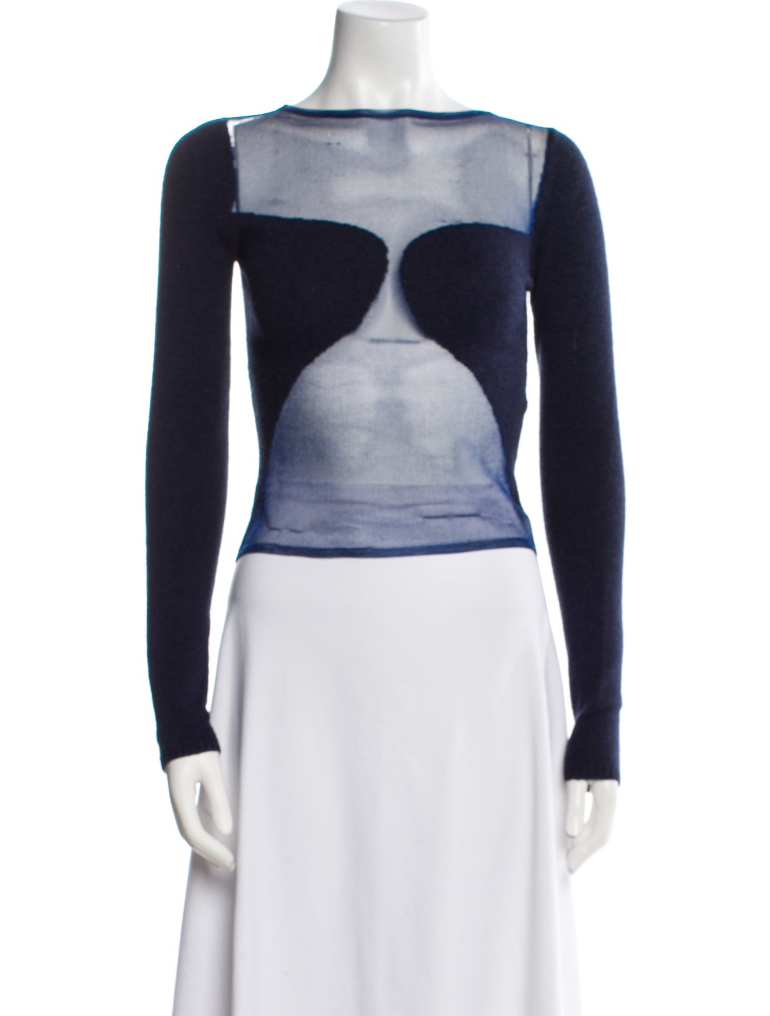 Cult Gaia Lace Pattern Bateau Neckline Sweater