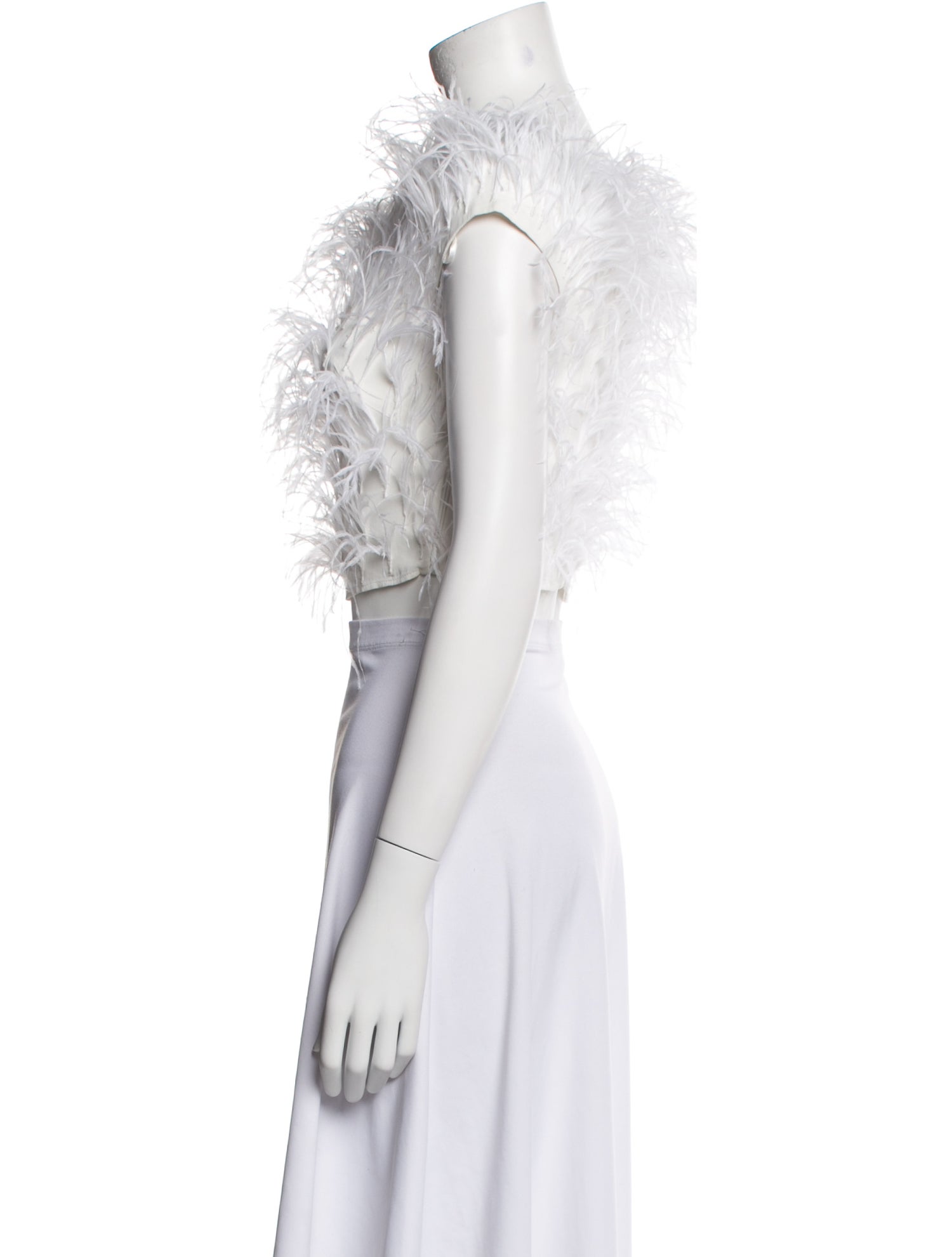 Cult Gaia Cowl Neck Short Sleeve Crop Top