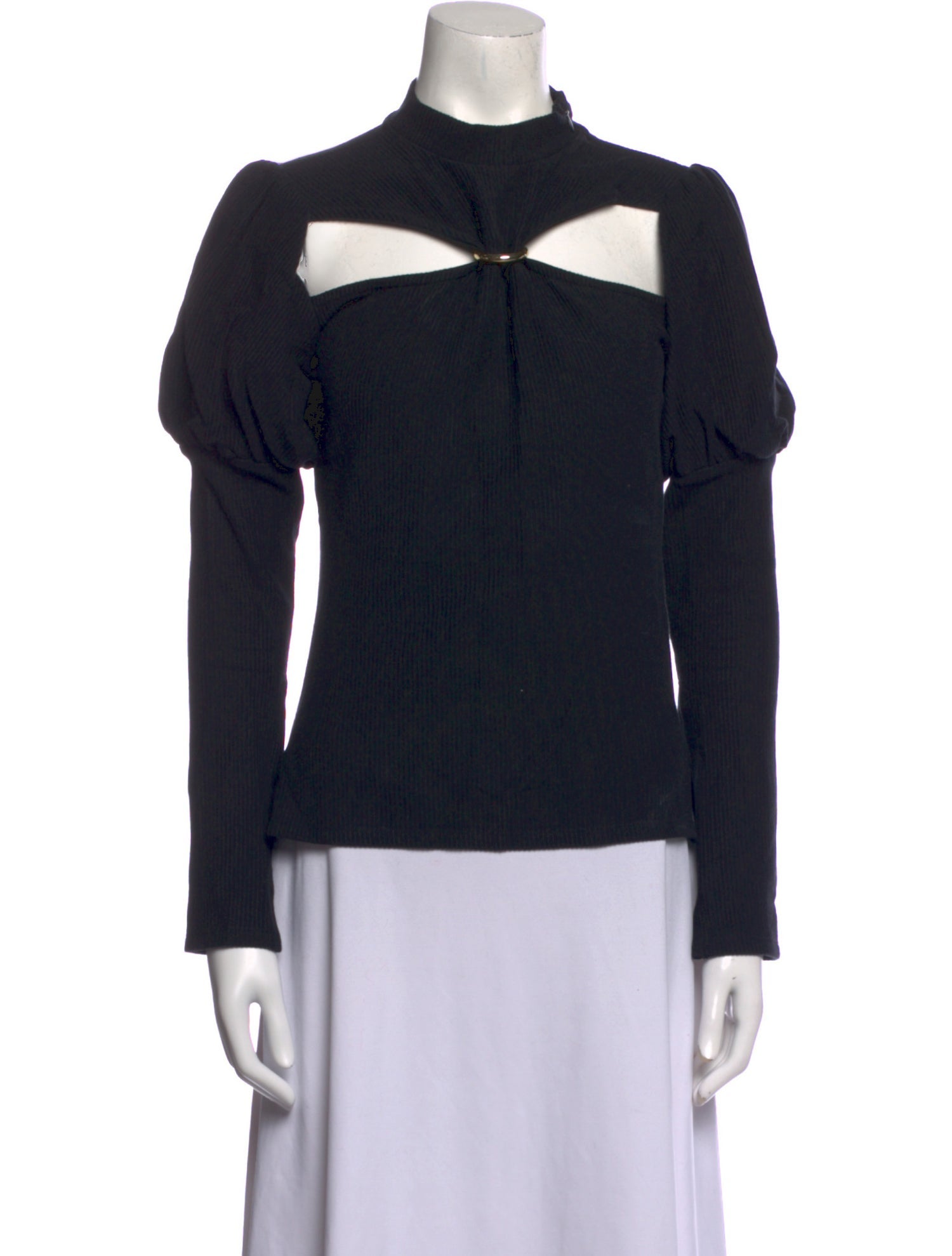 Cult Gaia Mock Neck Long Sleeve Top