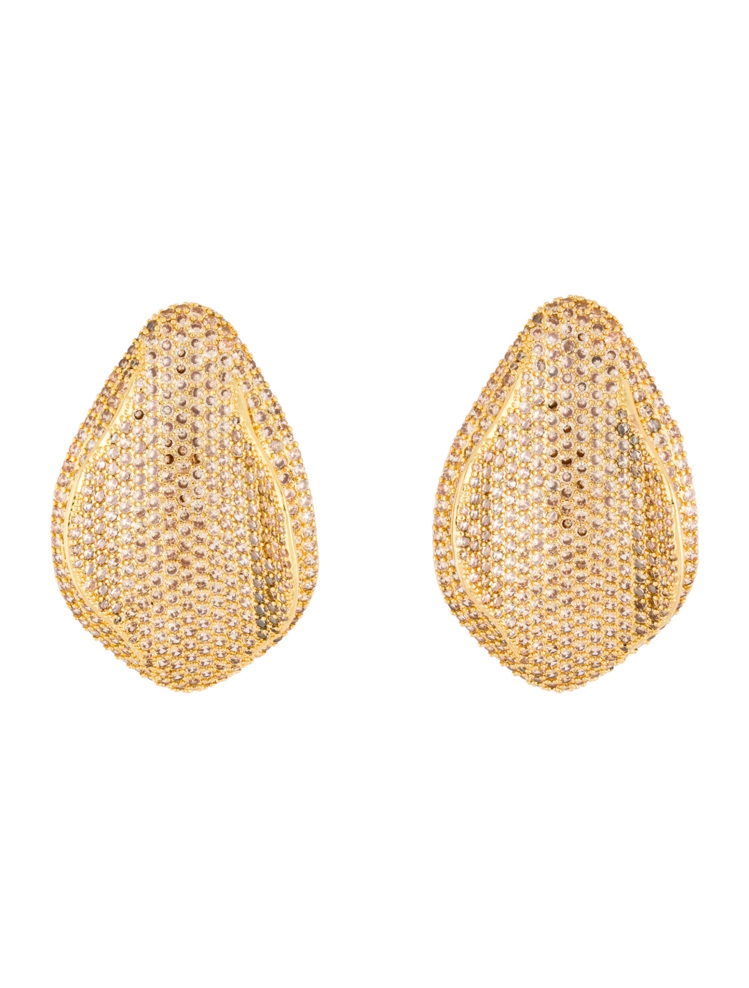 Cult Gaia Pave "Erin" Drop Earclip Earrings
