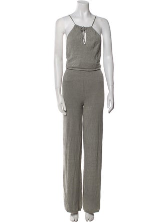 Cult Gaia Linen Ruffle Embellishment Pant Set