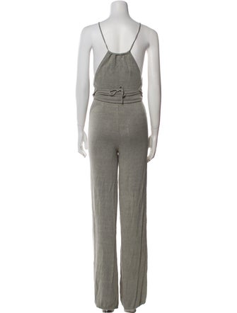 Cult Gaia Linen Ruffle Embellishment Pant Set