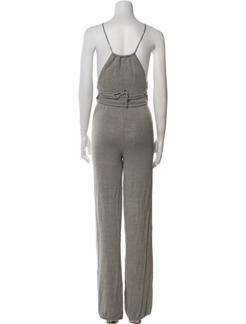 Cult Gaia Linen Ruffle Embellishment Pant Set