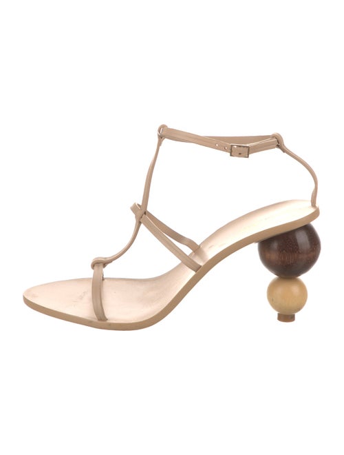 Cult Gaia Leather T-Strap Sandals