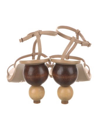 Cult Gaia Leather T-Strap Sandals