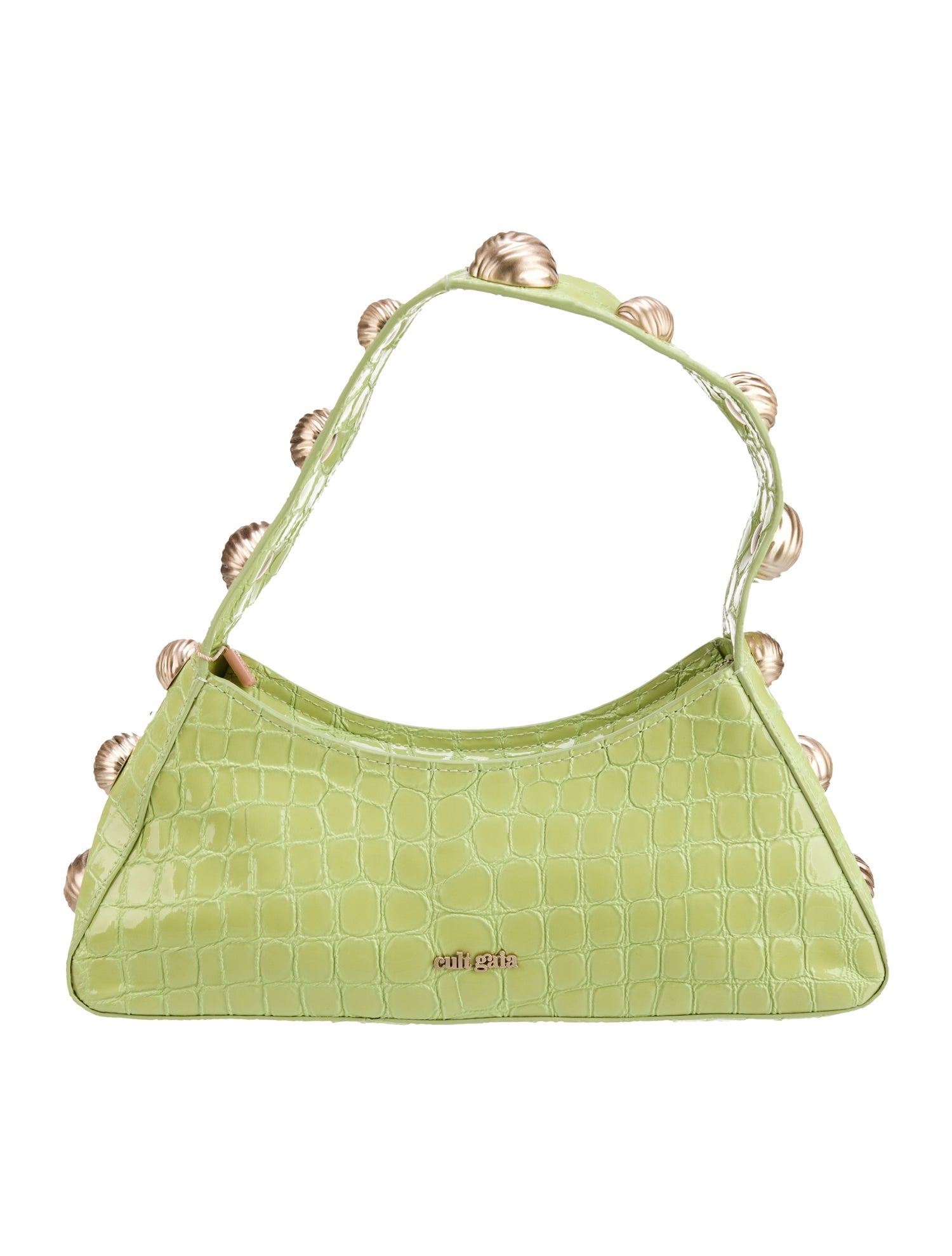 Cult Gaia Embossed Leather Shoulder Bag