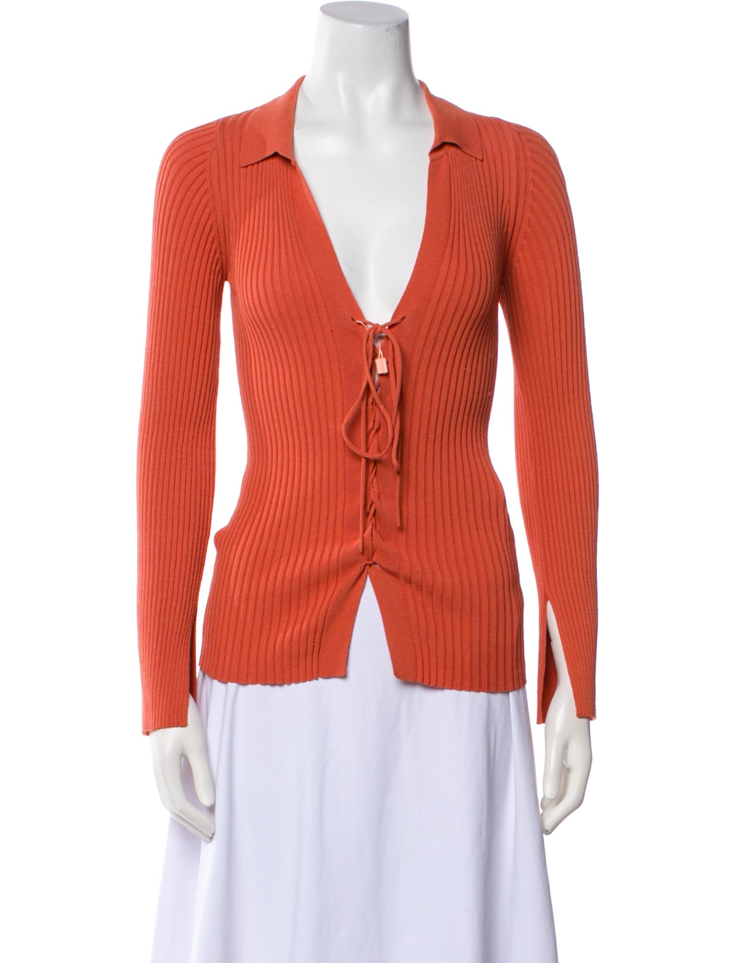 Cult Gaia V-Neck Long Sleeve Top