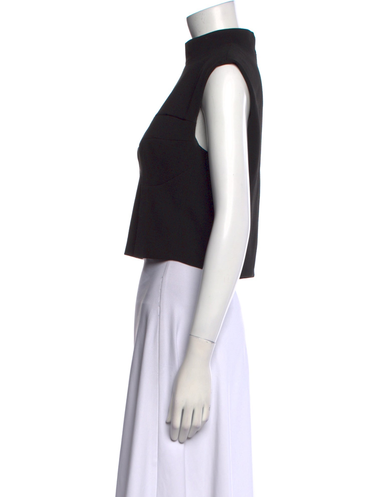 Cult Gaia Mock Neck Sleeveless Crop Top