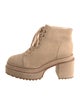 Cult Gaia Suede Whipstitch Trim Combat Boots