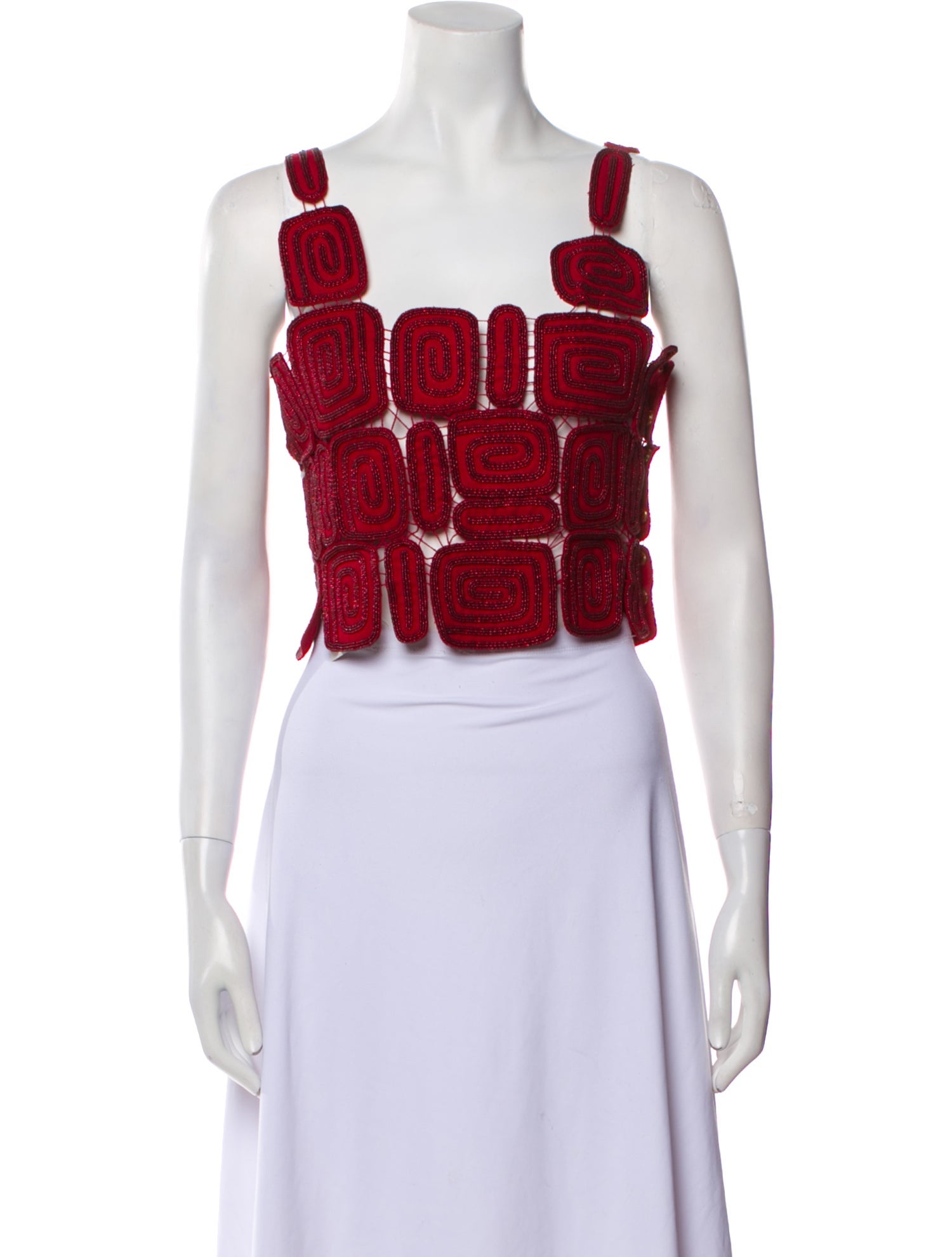 Cult Gaia Wool Square Neckline Crop Top