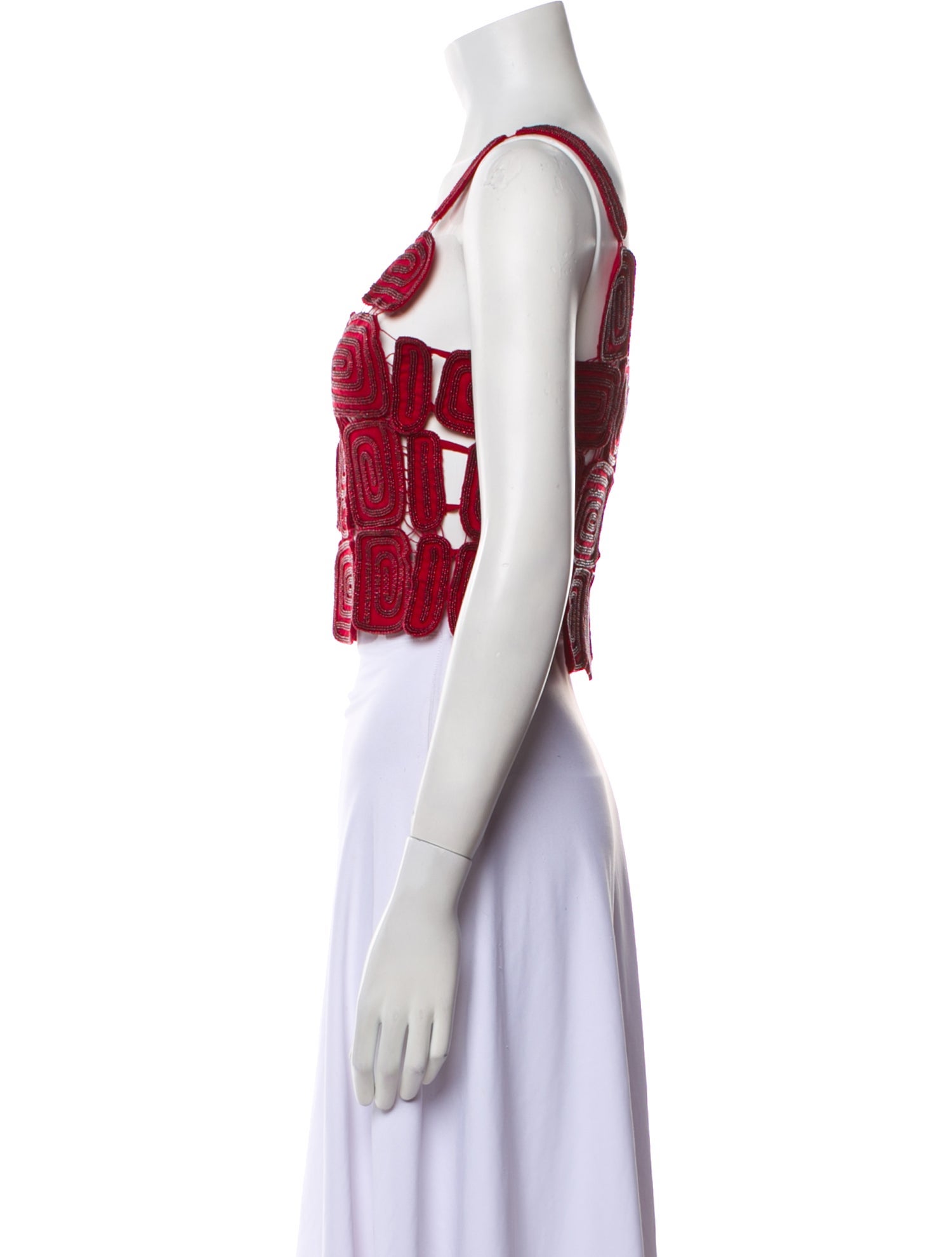 Cult Gaia Wool Square Neckline Crop Top