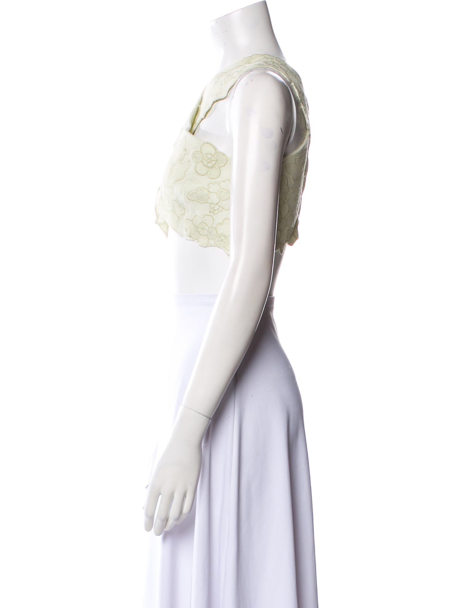 Cult Gaia Linen Halterneck Crop Top