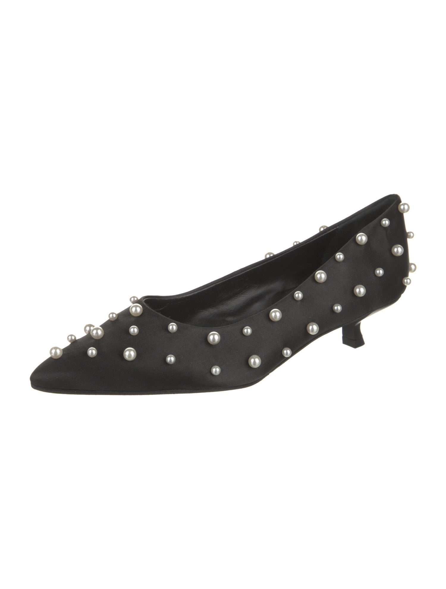 Cult Gaia Satin Beaded Accents Ballet Flats