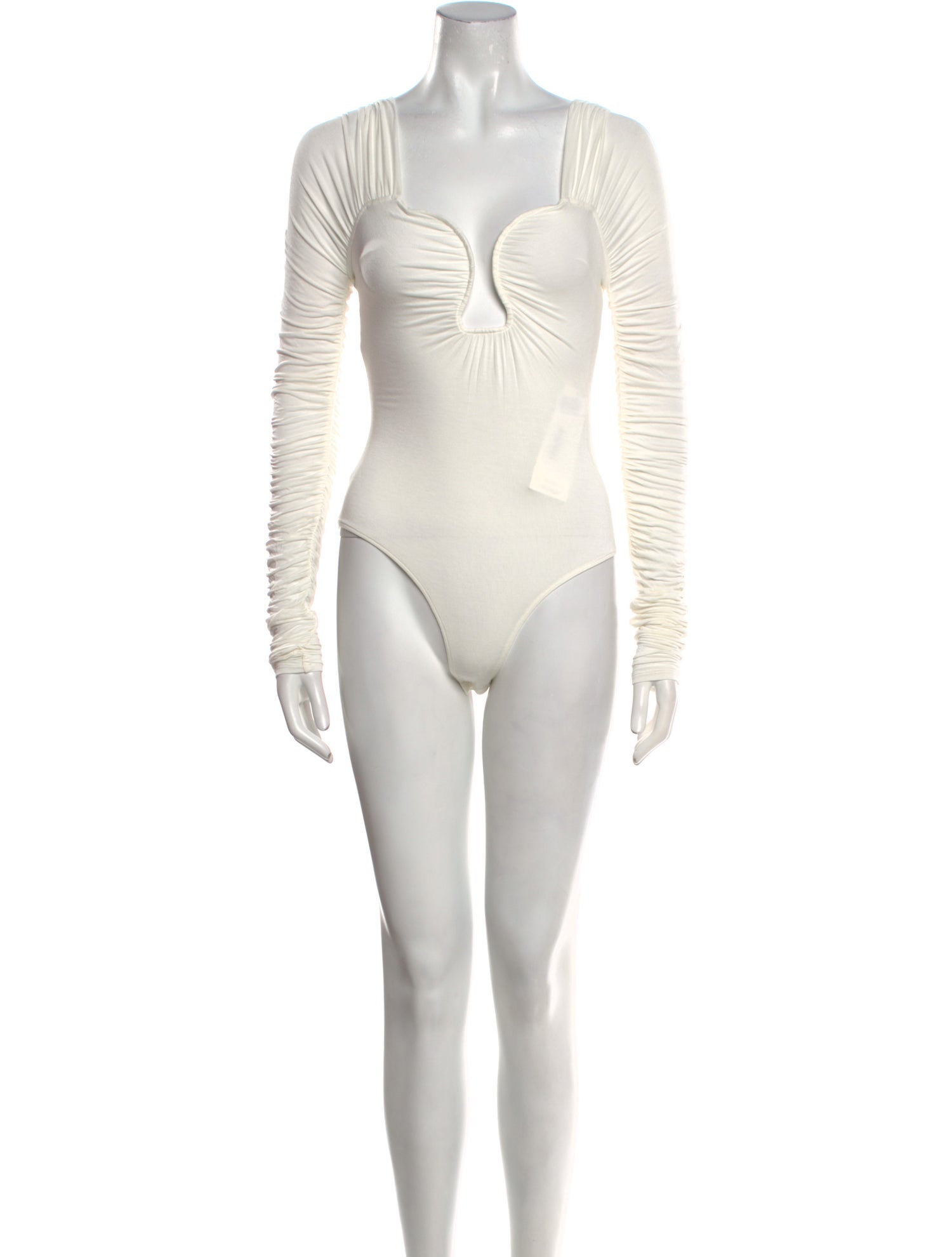Cult Gaia Square Neckline Long Sleeve Bodysuit
