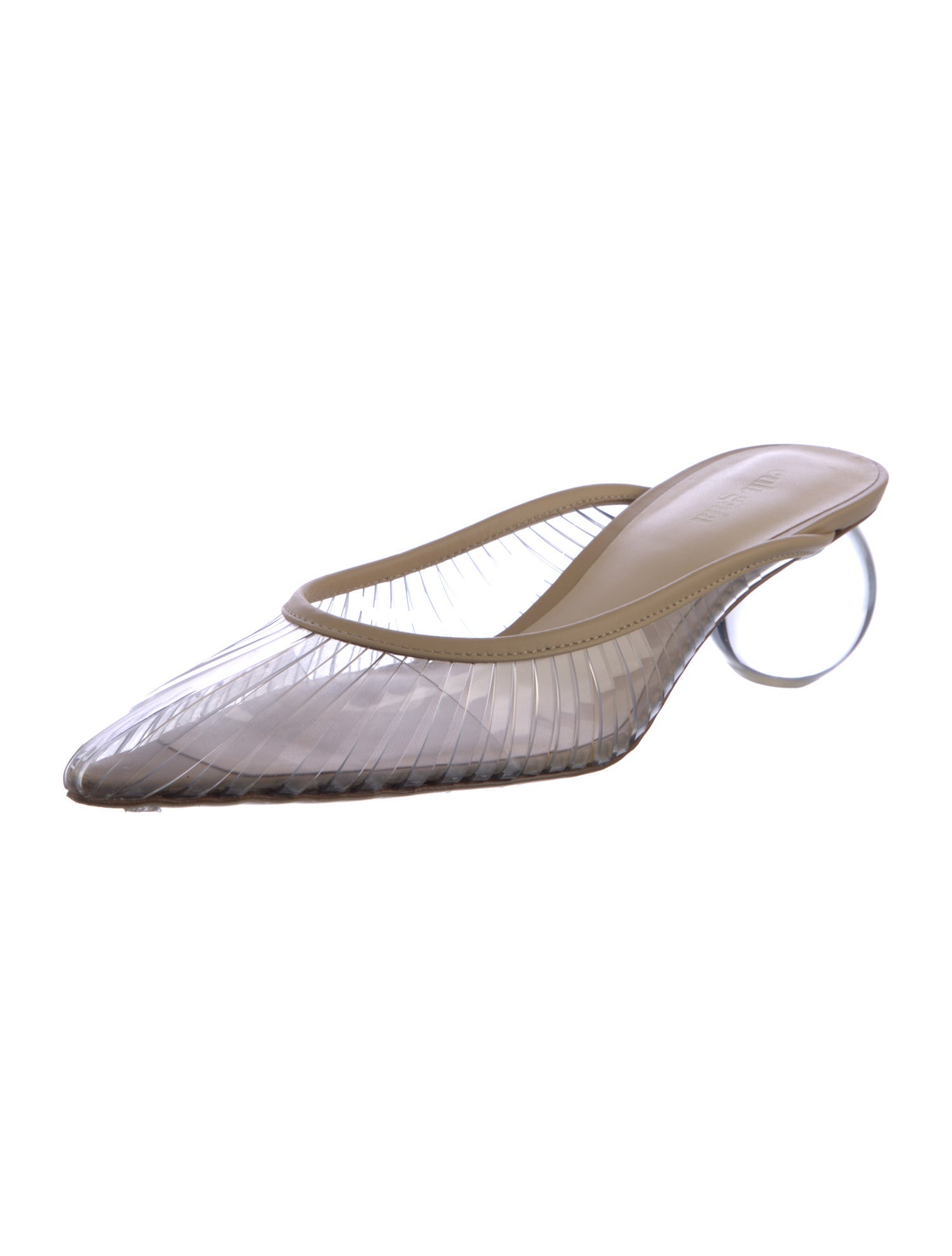 Cult Gaia PVC Leather Trim Embellishment Slides