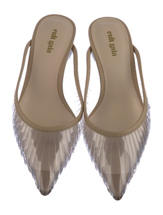 Cult Gaia PVC Leather Trim Embellishment Slides