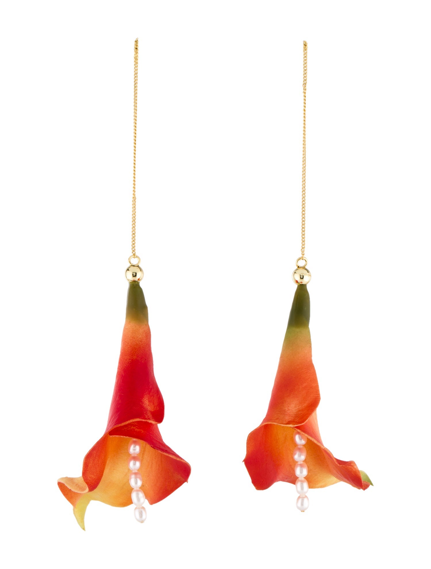 Cult Gaia Fabric & Pearl Calla Orchid Drop Earrings