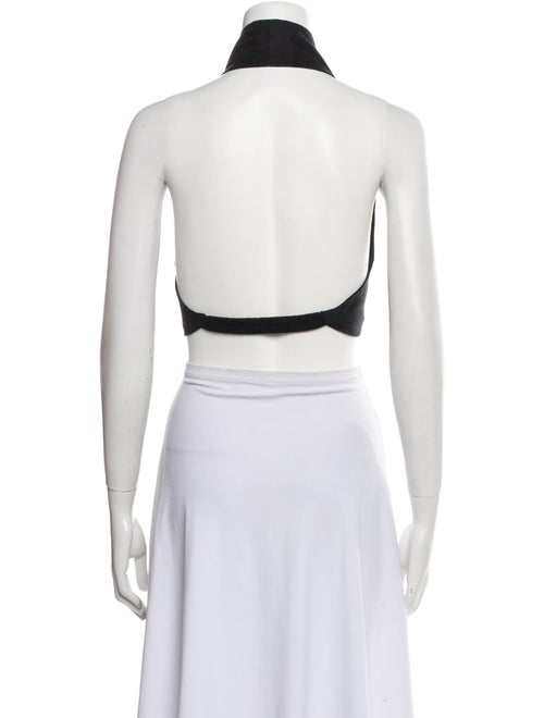 Cult Gaia Linen Halterneck Crop Top