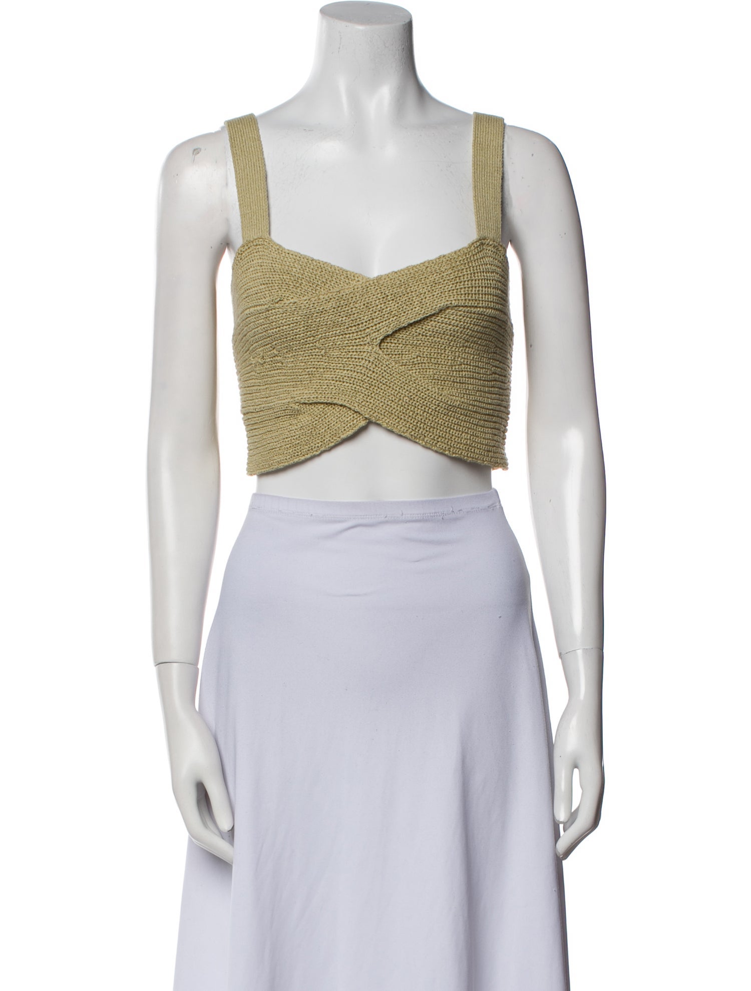 Cult Gaia Nylon Square Neckline Crop Top