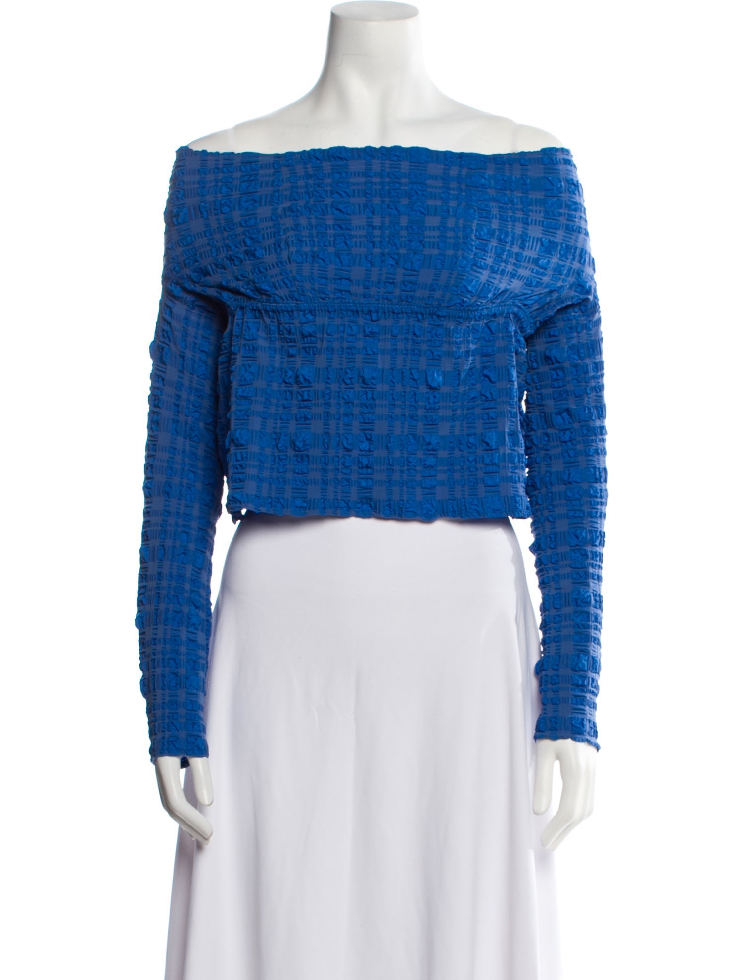 Cult Gaia Off-The-Shoulder Long Sleeve Crop Top