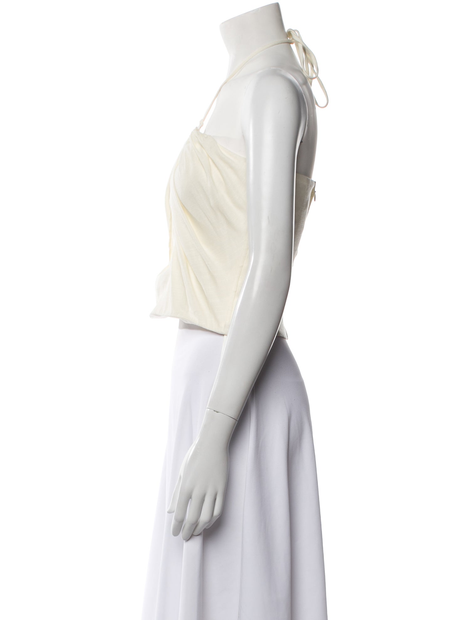 Cult Gaia Linen Strapless Crop Top