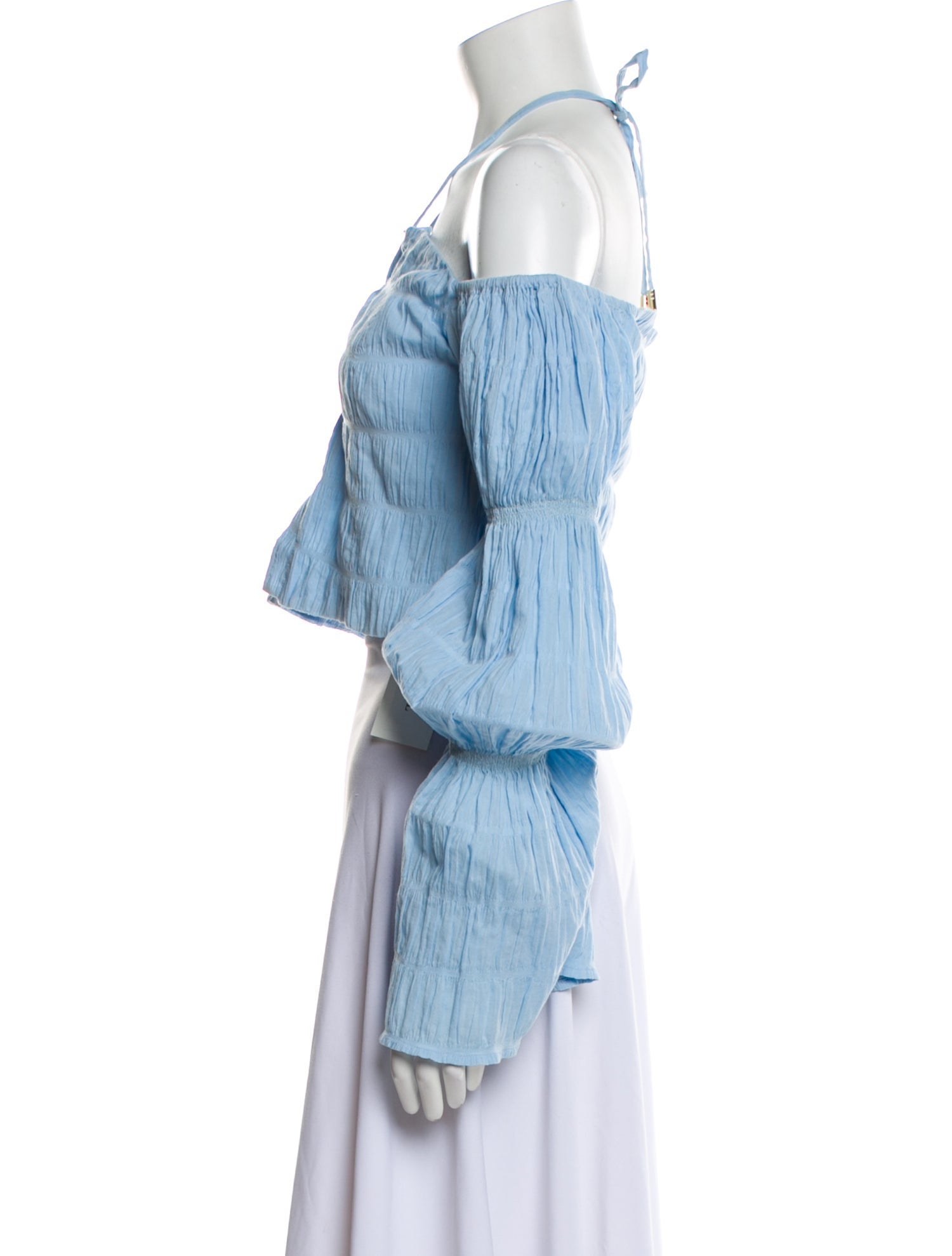 Cult Gaia Off-The-Shoulder Long Sleeve Crop Top