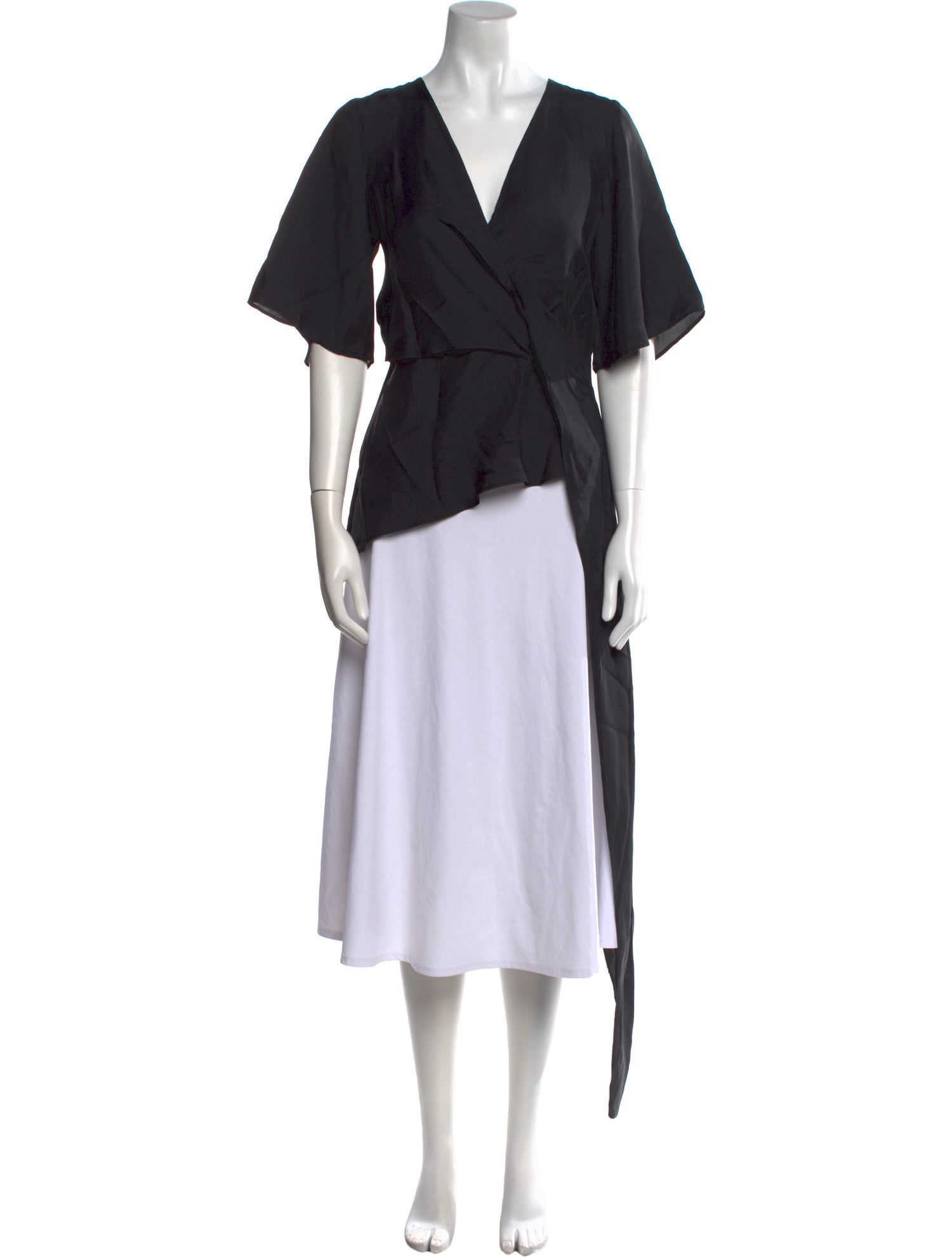 Cult Gaia V-Neck Three-Quarter Sleeve Blouse