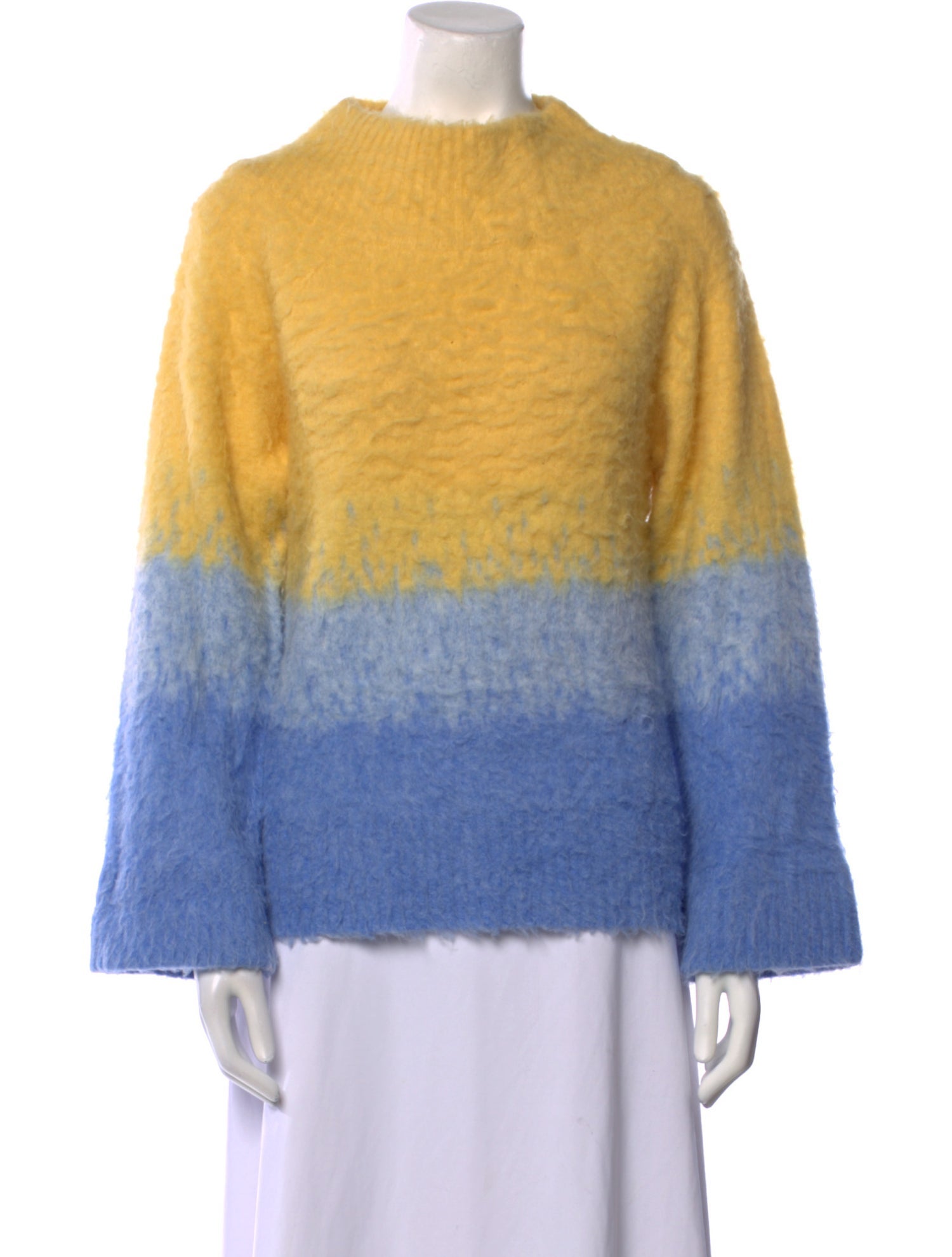 Cult Gaia Colorblock Pattern Mock Neck Sweater