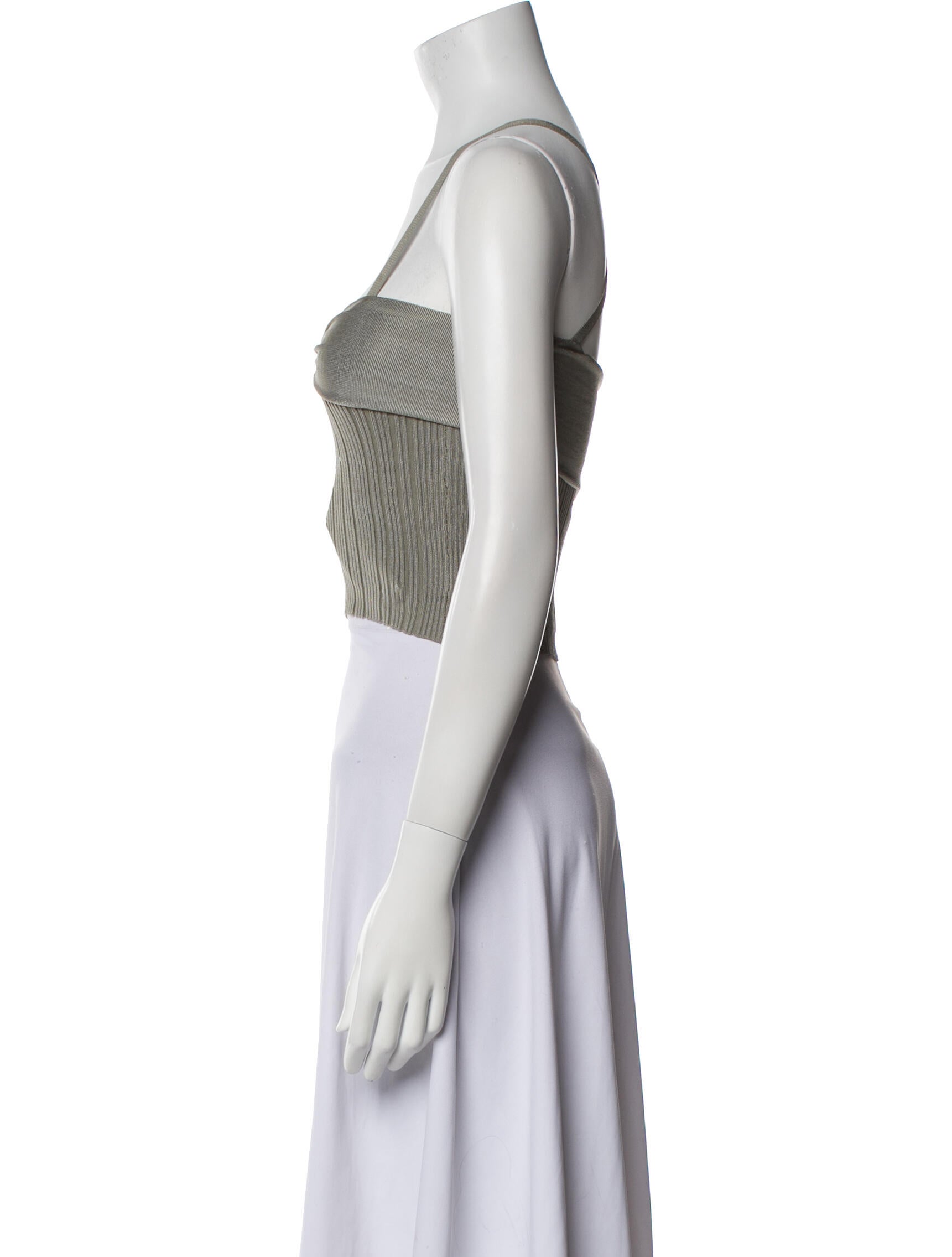 Cult Gaia Square Neckline Sleeveless Crop Top