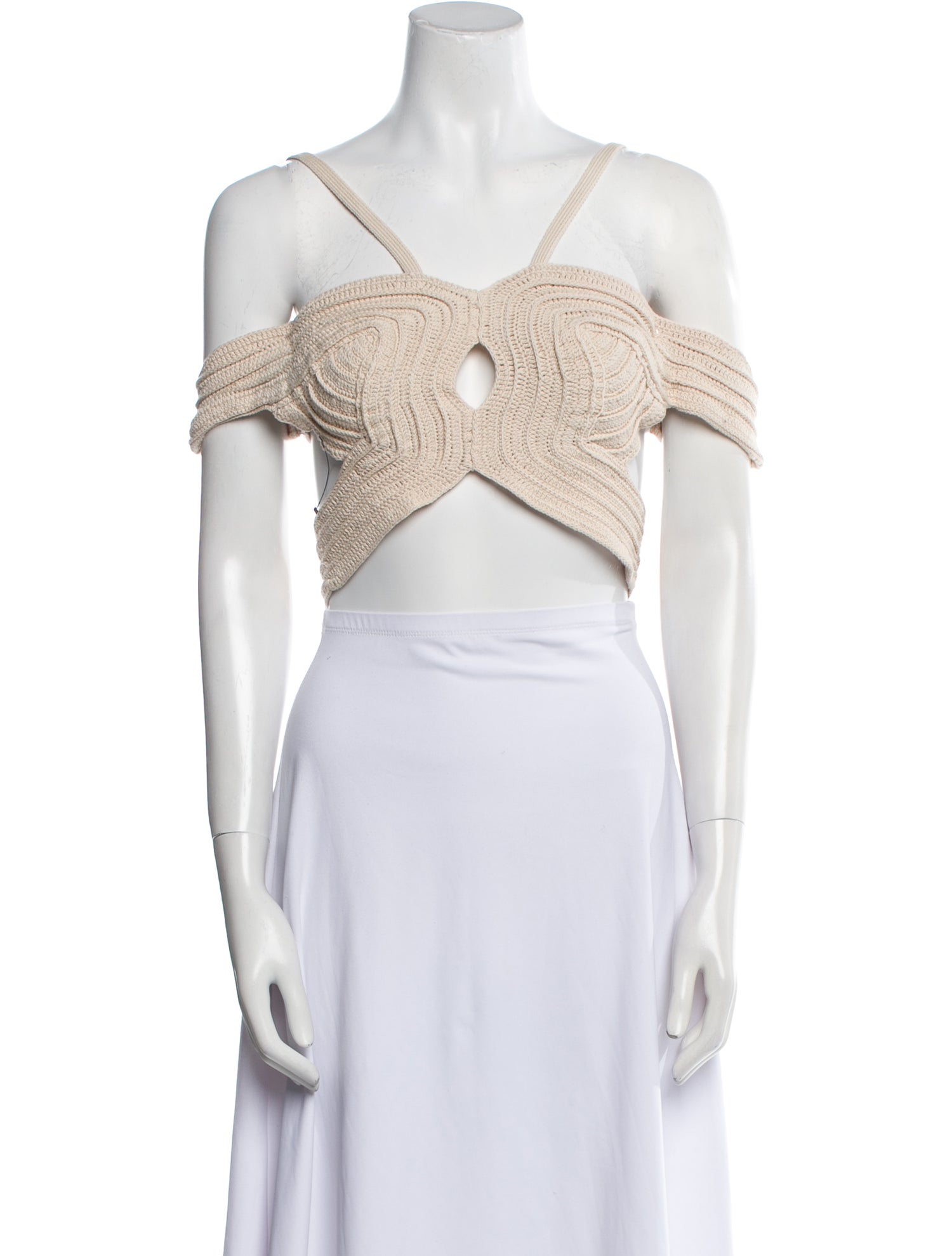 Cult Gaia V-Neck Short Sleeve Crop Top