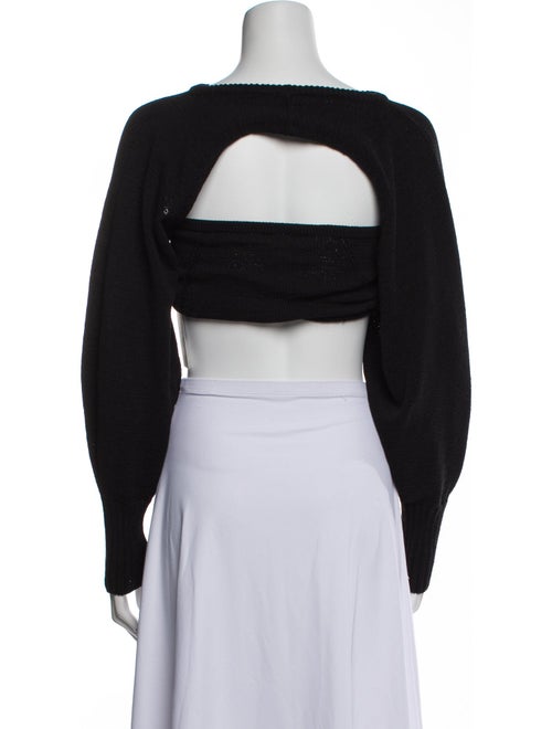 Cult Gaia Bateau Neckline Long Sleeve Crop Top