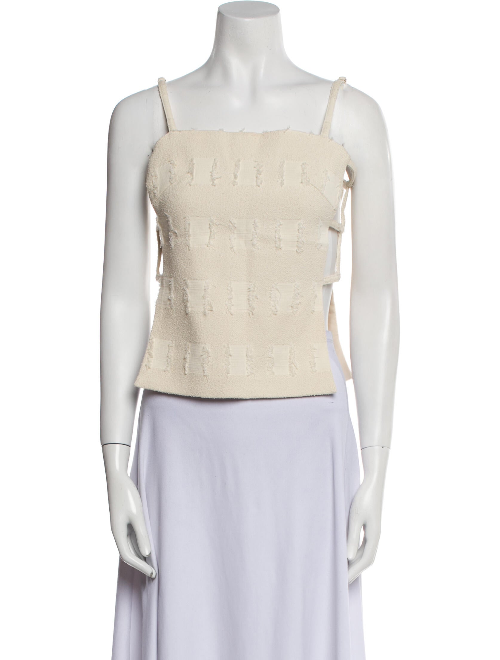 Cult Gaia Square Neckline Sleeveless Crop Top