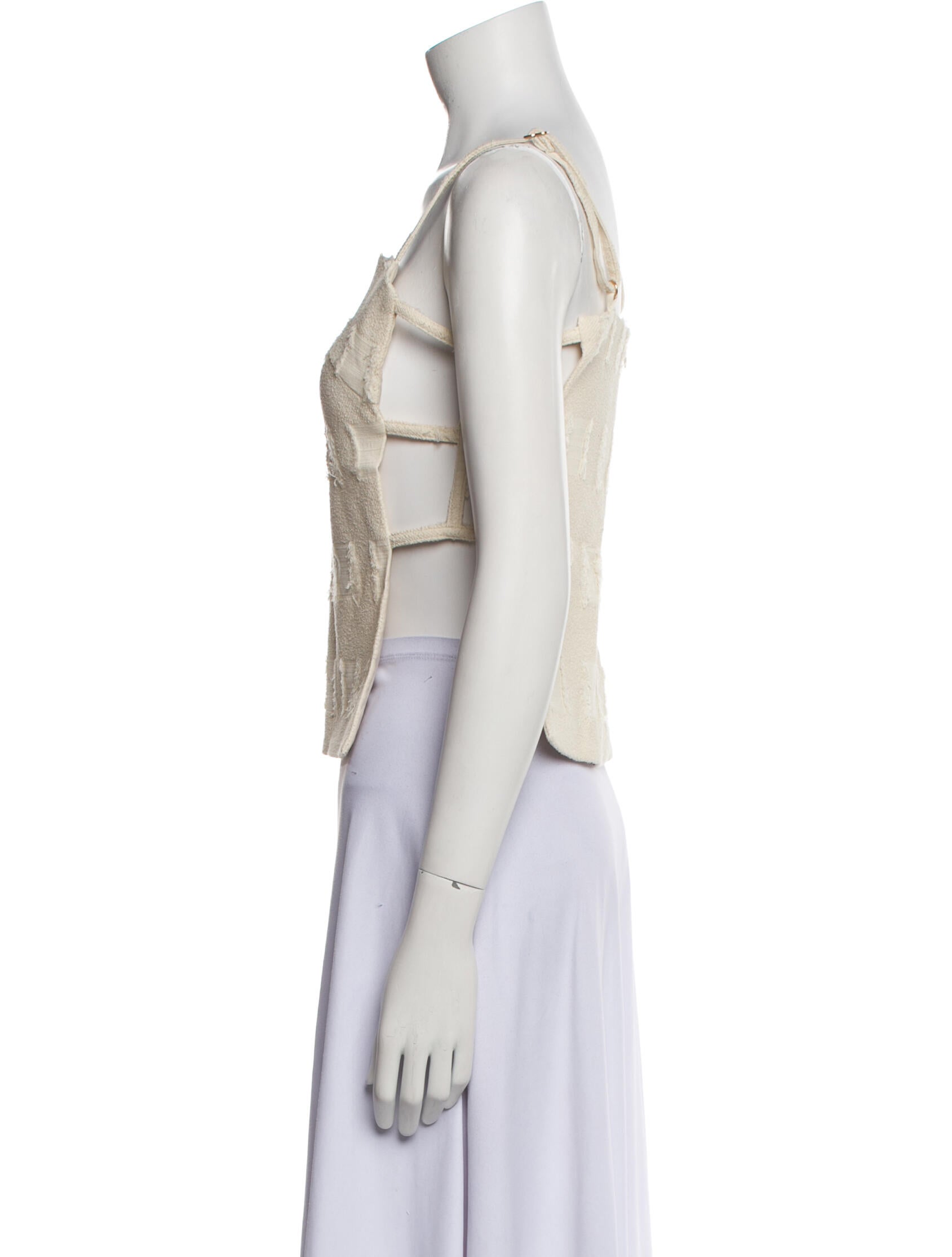 Cult Gaia Square Neckline Sleeveless Crop Top