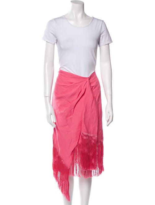 Cult Gaia Linen Fringe Trim Accent Skirt Set