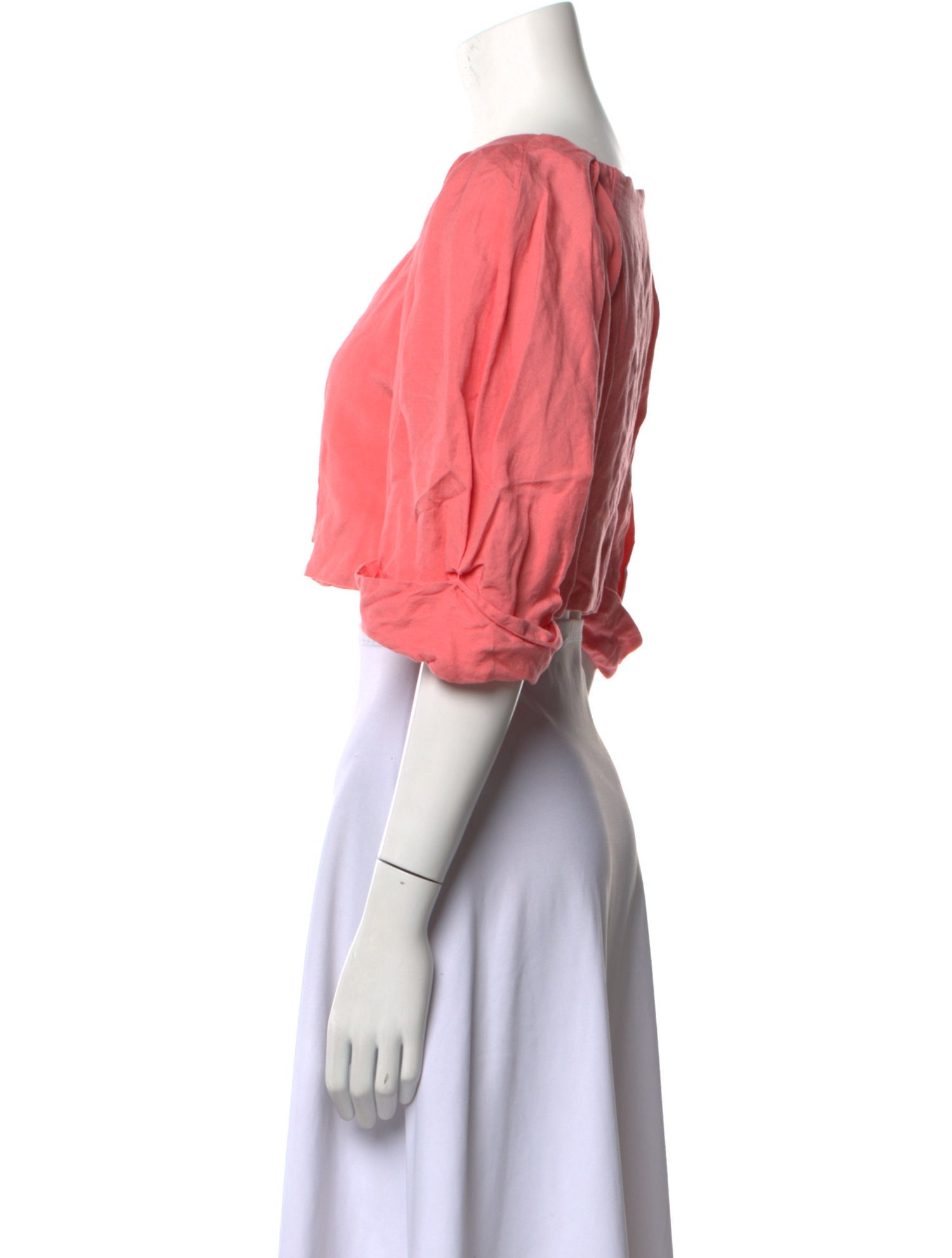 Cult Gaia Linen Scoop Neck Crop Top