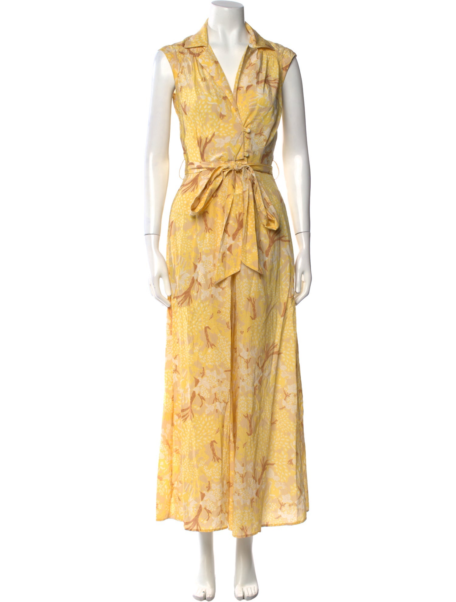 Cult Gaia Silk Floral Print Jumpsuit