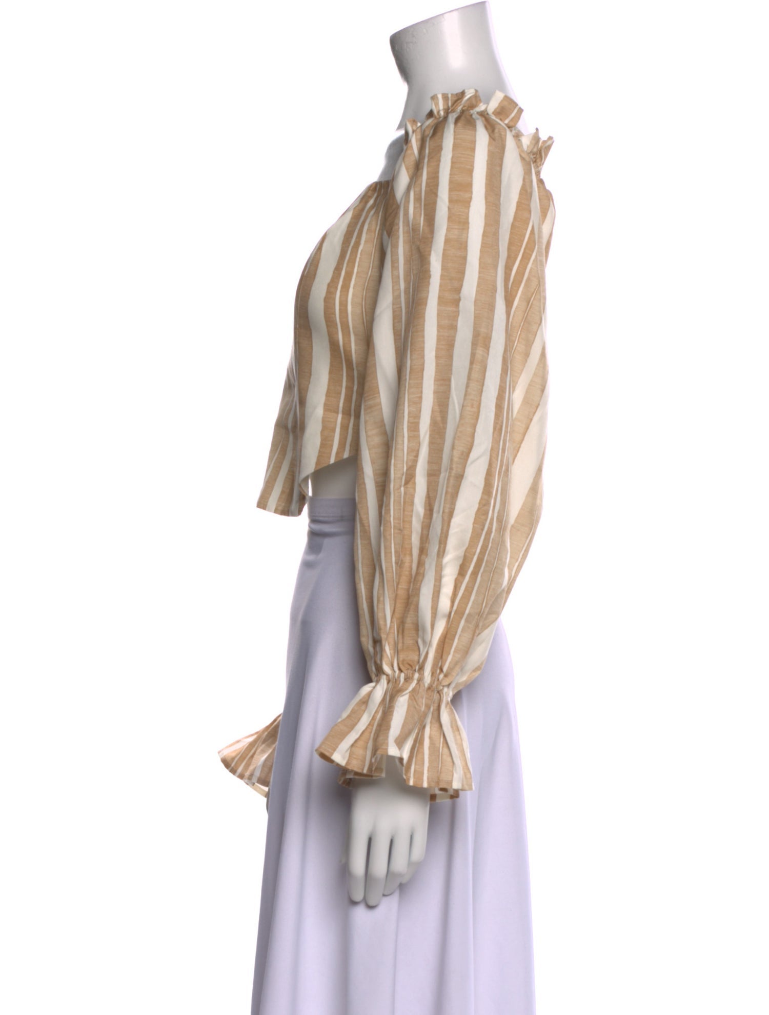 Cult Gaia Striped Square Neckline Crop Top