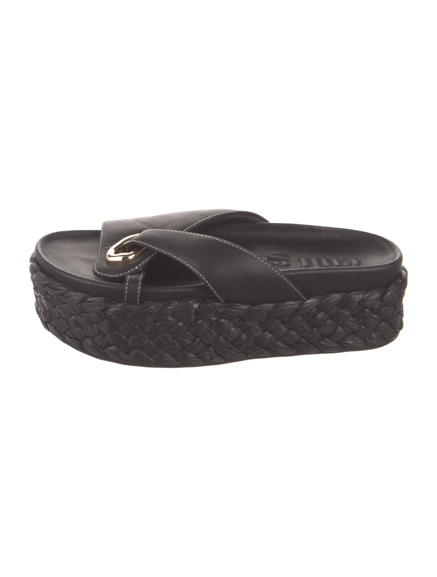 Cult Gaia Leather Braided Accents Espadrilles