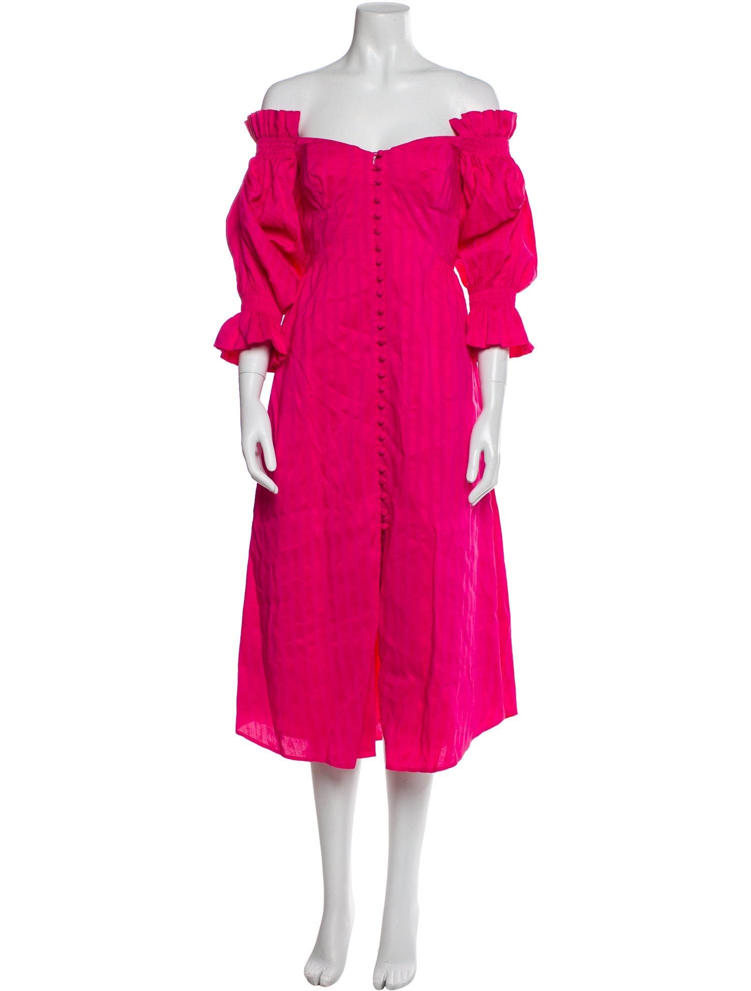 Cult Gaia Off-The-Shoulder Midi Length Dress