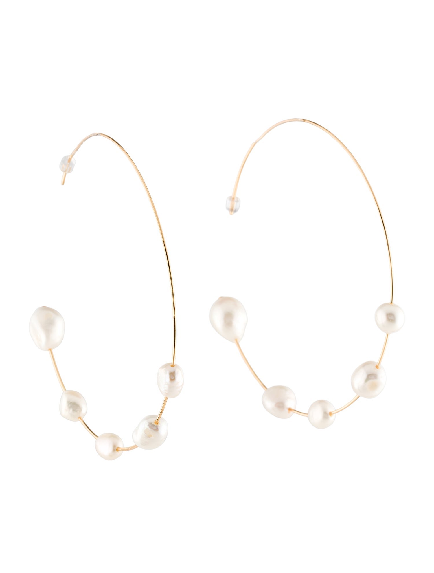 Cult Gaia Pearl Nubia XL Hoop Earrings